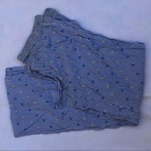 Blue & Yellow heart striped pajama pants